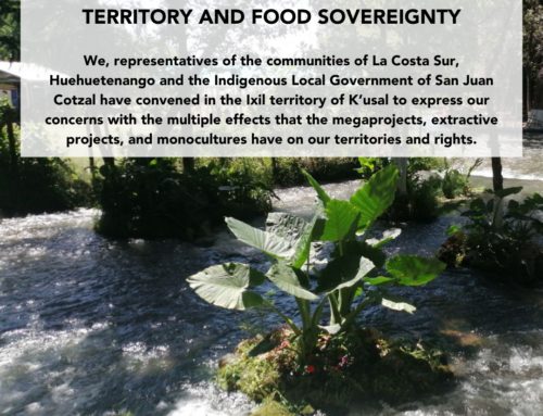Statement for the defense of territory and food sovereignty