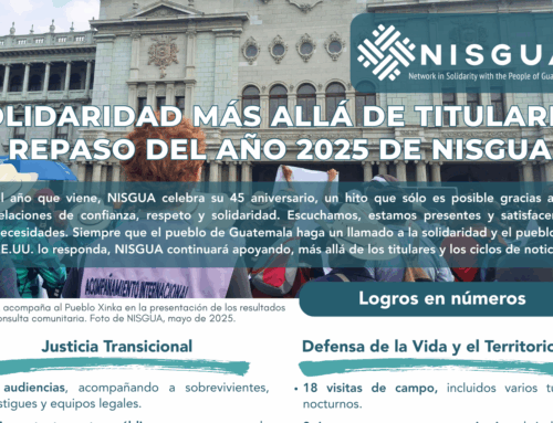 Solidaridad más allá de titulares: Repaso del año 2025 de NISGUA
