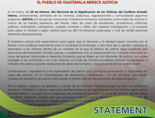 Statement | Enough Impunity: The People of Guatemala Deserve Justice