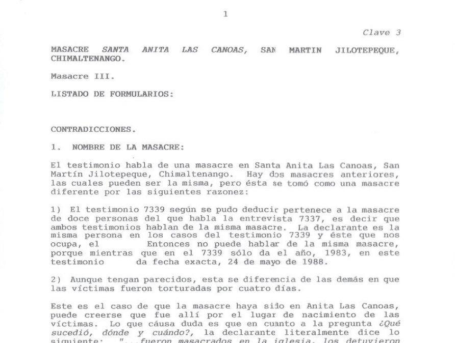Una página de documento escaneado en blanco y negro con texto mecanografiado que muestra signos de envejecimiento. El texto está organizado en secciones numeradas y párrafos con formato típico de máquina de escribir y espaciado uniforme.