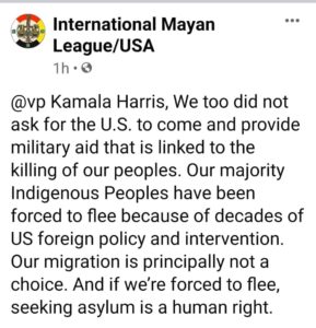 Statement from the Mayan League in response to VP Harris' comments