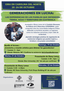 Afiche tour general con fechas de eventos.