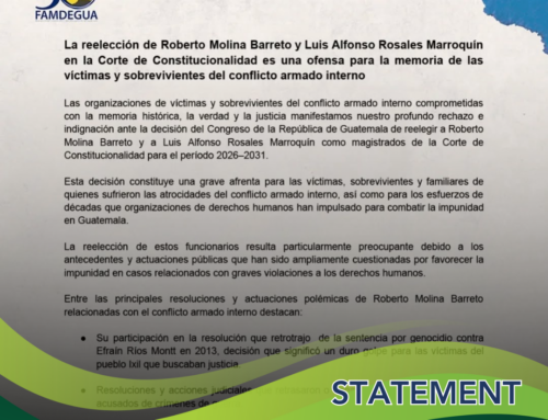 Statement from FAMDEGUA: No to Impunity in the Constitutional Court