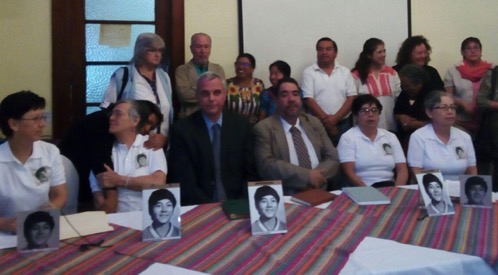 The Molina Theissen Family speaks at a press conference in Guatemala City.