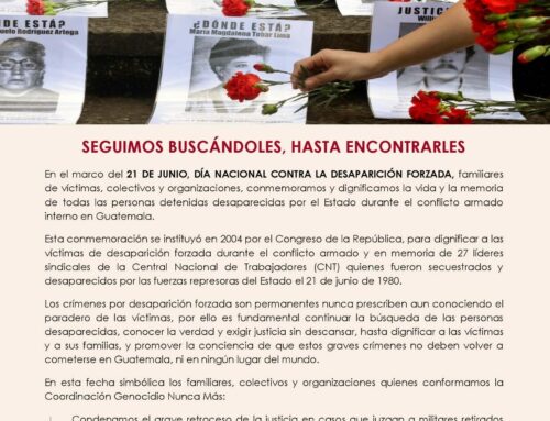 “We keep searching for them, until we find them”-National Day Against Enforced Disappearance Statement / “Seguimos buscándoles, hasta encontrarles”-Declaración del Día Nacional contra la Desaparición Forzada