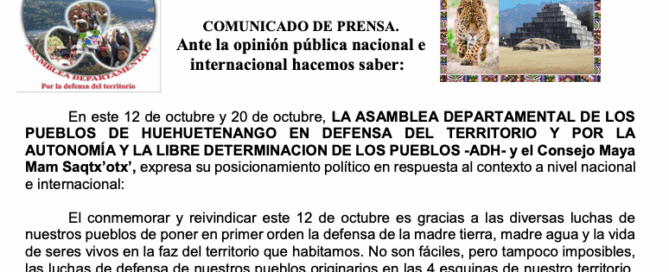 Statement written in spanish