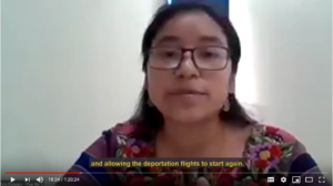 Screenshot of a Maya woman speaking on video with subtitles below her.
