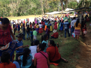 The Maya Ch’orti’ community gathered to celebrate the liberation of the political prisoners and welcome them back to Corozal Arriba on February 06, 2019. Photo credit: Rosemary Giron