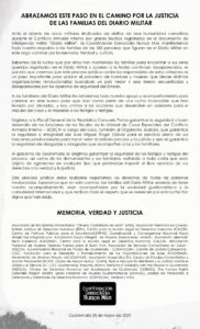 Fyler of a statement in black and white. Below there is the logo of genocide never again coalition and signatures of different guatemalan and international organizations