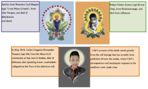 Graphic showing the faces of three children with text boxes about them.