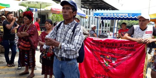 Three hundred community members organized by the ADH took over the Mesiilla check point on the Guatemala-Mexico border on August 9, protesting the "third safe country" agreement, systemic impunity & the invasion of their territorries by extractive industry. Photo Credit: Departamental Assembly of Peoples of Huehuetenango (ADH)